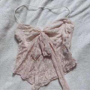 Chic Lace Strapless Top with Bow